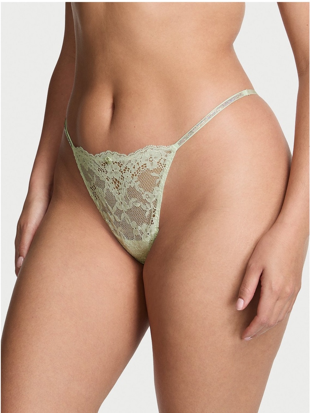 Victoria's Secret Twinkle Silver Lace V-String Panty | Dream Angels